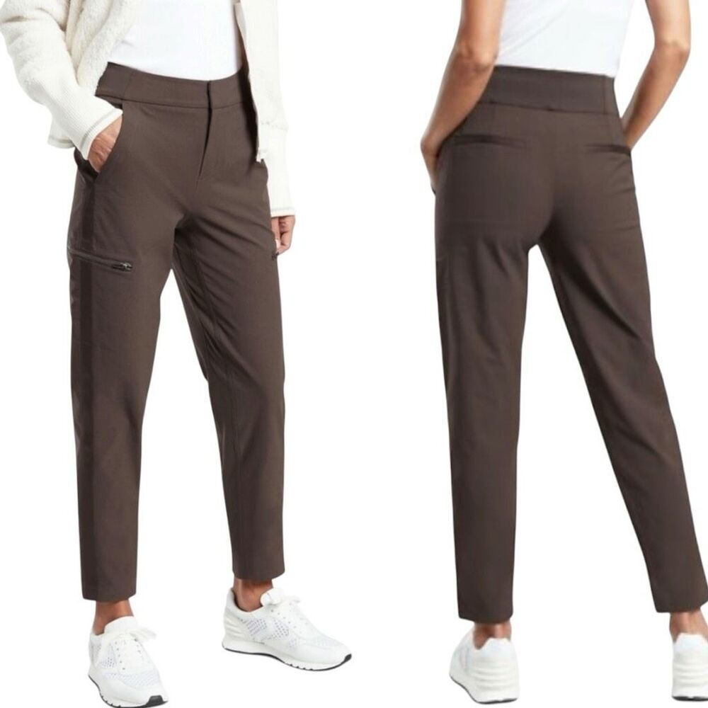Athleta Brown Ankle Wander Hybrid Pants Size 12 - fit like a size 10